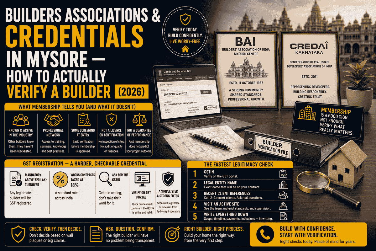 Builders Associations & Credentials in Mysore — How to Actually Verify a Builder (2026)