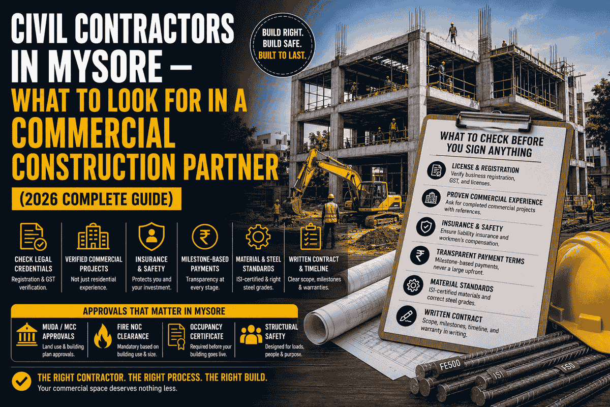 Civil Contractors in Mysore — What to Look for in a Commercial Construction Partner (2026)