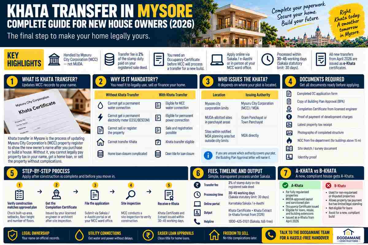 Khata Transfer in Mysore: Complete Guide for New House Owners (2026)